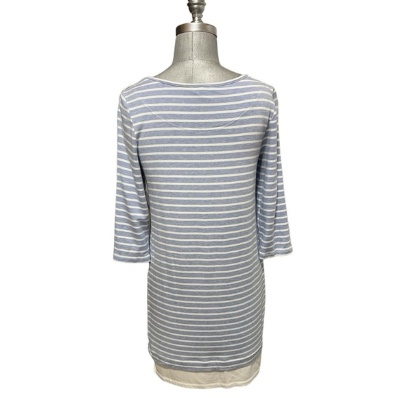 Fleur Bleue 3/4 Sleeve Blue/White Striped Dress Size M - Picture 2 of 10